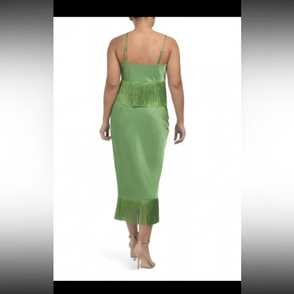 House of Harlow 1960 Satin Fringe Hem Cami & Skirt Set cami Size XS skirt size S - Picture 2 of 9